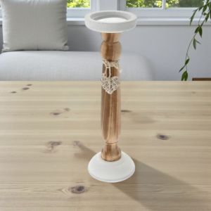 Дървен свещник D10х33 см