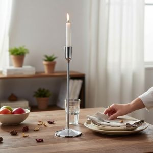 Свещник единичен инокс 30 см