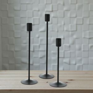 СВЕЩНИК 20см/малък/ ЗА КОНУСНА СВЕЩ - КЛАСИЧЕСКО ЧЕРНО