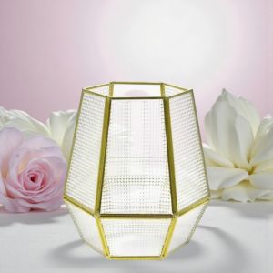 Свещник - ваза  релефно стъкло