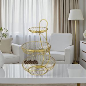 ПОДНОС НА ТРИ НИВА - ЗЛАТНА КЛЕТКА