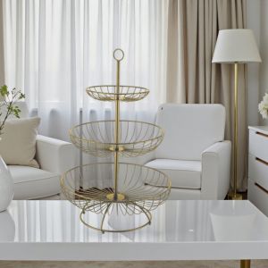 ПОДНОС  НА ТРИ НИВА - ЗЛАТНА КЛЕТКА