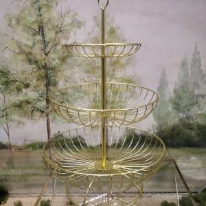 ПОДНОС  НА ТРИ НИВА - ЗЛАТНА КЛЕТКА