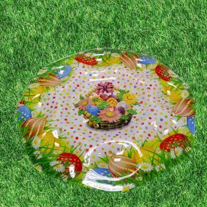 ВЕЛИКДЕНСКА СТЪКЛЕНА ЧИНИЯ С 8 броя ГНЕЗДА ЗА ЯЙЦА - ПЪСТЪР ВЕЛИКДЕН