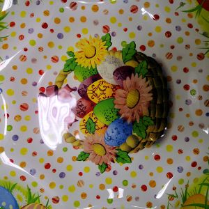 ВЕЛИКДЕНСКА СТЪКЛЕНА ЧИНИЯ С 8 броя ГНЕЗДА ЗА ЯЙЦА - ПЪСТЪР ВЕЛИКДЕН