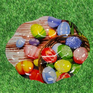 ВЕЛИКДЕНСКА СТЪКЛЕНА ЧИНИЯ С 8 броя ГНЕЗДА ЗА ЯЙЦА - ПЪСТЪР ВЕЛИКДЕН