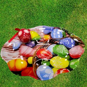 ВЕЛИКДЕНСКА СТЪКЛЕНА ЧИНИЯ С 8 броя ГНЕЗДА ЗА ЯЙЦА - ПЪСТЪР ВЕЛИКДЕН