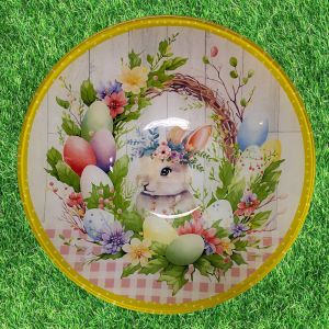 ВЕЛИКДЕНСКА СТЪКЛЕНА КУПА 22см - ПЪСТЪР ВЕЛИКДЕН