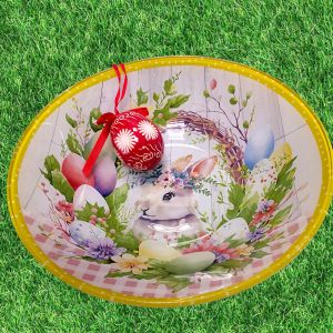 ВЕЛИКДЕНСКА СТЪКЛЕНА КУПА 22см - ПЪСТЪР ВЕЛИКДЕН