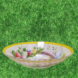 ВЕЛИКДЕНСКА СТЪКЛЕНА КУПА 22см - ПЪСТЪР ВЕЛИКДЕН