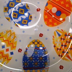 ВЕЛИКДЕНСКА СТЪКЛЕНА ЧИНИЯ КОКОШКА С 5 броя ГНЕЗДА ЗА ЯЙЦА - ПЪСТЪР ВЕЛИКДЕН