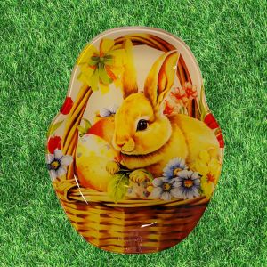 ВЕЛИКДЕНСКА СТЪКЛЕНА ЧИНИЯ С 5 броя ГНЕЗДА ЗА ЯЙЦА - ПЪСТЪР ВЕЛИКДЕН