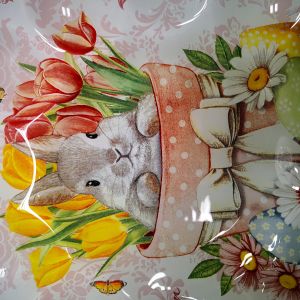 ВЕЛИКДЕНСКА СТЪКЛЕНА ЧИНИЯ С 12 броя ГНЕЗДА ЗА ЯЙЦА - ПЪСТЪР ВЕЛИКДЕН