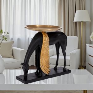 ДЕКОРАТИВНА ФИГУРА / ПОДНОС ПЕГАС С КРИЛА - ЗЛАТНА НОЩ