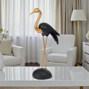 ДЕКОРАТИВНА ФИГУРА ЧАПЛА 50см - ЗЛАТНА НОЩ