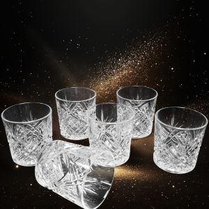 ЧАШИ ЗА УИСКИ / АПЕРАТИВ 6 броя - СТЪКЛЕНА РЕШЕТКА