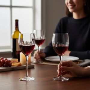 КРИСТАЛНИ ЧАШИ ЗА ВИНО 6 броя 275 мл - КРИСТАЛНИ РЕЛЕФИ 