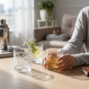 ЧАШИ ЗА АЛКОХОЛ КОМПЛЕКТ ОТ 4 броя - АРКИ ОТ СТЪКЛО