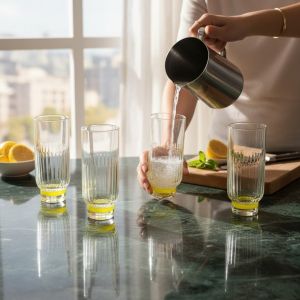 КОМПЛЕКТ ЧАШИ ЗА ВОДА / БЕЗАЛКОХОЛНО 6 броя -ПЪСТРА ДЪГА