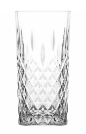 КОМПЛЕКТ ЧАШИ ОТ СТЪКЛО ЗА БЕЗАЛКОХОЛНО / ВОДА 360 мл 6 броя - РЕШЕТКА ОТ СТРАСТ