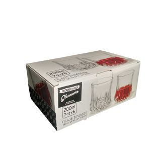 КОМПЛЕКТ ЧАШИ ОТ СТЪКЛО ЗА ВОДКА / РАКИЯ  200мл  6 броя  - РЕШЕТКА ОТ СТРАСТ 