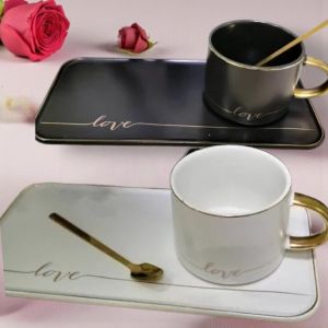 ЕДИНИЧЕН КОМПЛЕКТ ЗА КАФЕ - ЧЕРНО-БЯЛА  СТРАСТ