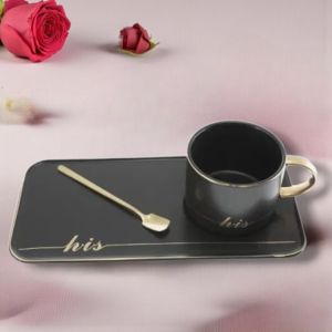 ЕДИНИЧЕН КОМПЛЕКТ ЗА КАФЕ - ЧЕРНО-БЯЛА  СТРАСТ