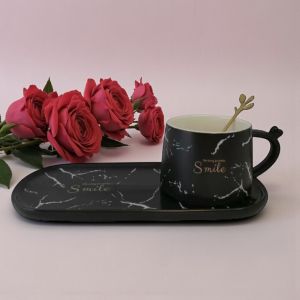 ЕДИНИЧЕН КОМПЛЕКТ ЗА КАФЕ - ЧЕРНО-БЯЛА  СТРАСТ