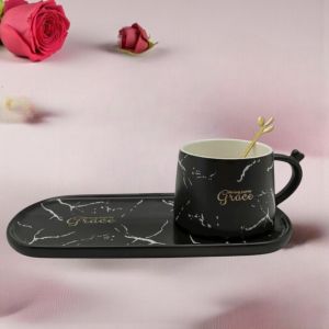 ЕДИНИЧЕН КОМПЛЕКТ ЗА КАФЕ - ЧЕРНО-БЯЛА  СТРАСТ