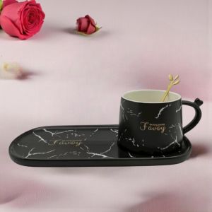 ЕДИНИЧЕН КОМПЛЕКТ ЗА КАФЕ - ЧЕРНО-БЯЛА  СТРАСТ