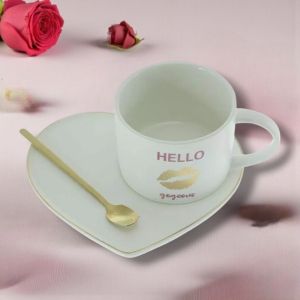 ЧАША С ЧИНИЙКА И ЛЪЖИЦА - СЪРЦЕ ЗА ЛЮБОВ