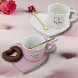 ЧАША С ЧИНИЙКА И ЛЪЖИЦА - СЪРЦЕ ЗА ЛЮБОВ