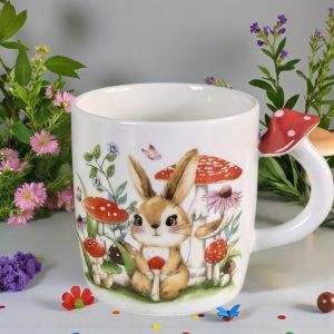 ПОРЦЕЛАНОВА ЧАША С ДРЪЖКА ГЪБКА - ПРОЛЕТНИ УСМИВКИ