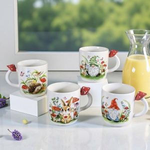 ПОРЦЕЛАНОВА ЧАША С ДРЪЖКА ГЪБКА - ПРОЛЕТНИ УСМИВКИ