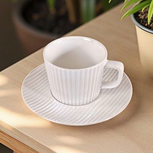 СЕРВИЗ ЗА КАФЕ  2 чаши + 2 чинийки - ПЕРЛЕН БЛЯСЪК