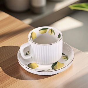 СЕРВИЗ КАФЕ / 6 чаши + 6 чинийки / 120мл - ЛИМОНИ ОТ АМАЛФИ