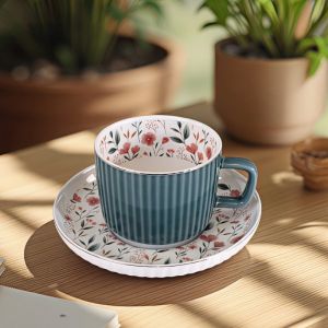 СЕРВИЗ ЗА КАФЕ 2 чаши + 2 чинийки - СЛЪНЧЕВА ГРАДИНА