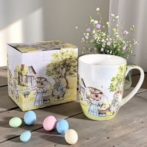 ПОРЦЕЛАНОВА ЧАША В ПОДАРЪЧНА КУТИЯ - ВЕЛИКДЕНСКИ УСМИВКИ