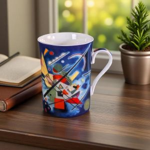 ПОРЦЕЛАНОВА ЧАША В ПОДАРЪЧНА КУТИЯ ПО КАРТИНА НА КАНДИНСКИ  - КРЪГОВЕ