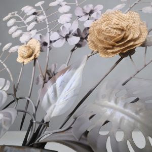 МЕТАЛНА ДЕКОРАЦИЯ ЗА СТЕНА / ВАЗА С БУКЕТ /