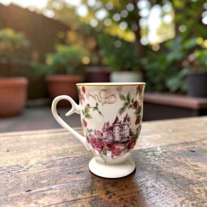 ЧАША 300мл В ПОДАРЪЧНА КУТИЯ - ЛЮБОВЕН ЗАМЪК ОТ РОЗИ