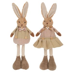 КОМПЛЕКТ ОТ 2 броя ТЕКСТИЛНИ ЗАЙЦИ - НЕЖНИ УСМИВКИ