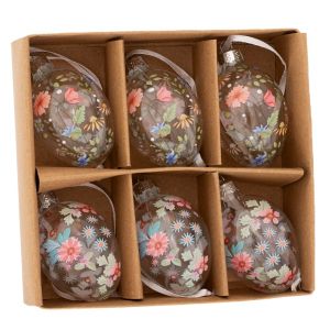 КОМПЛЕКТ ОТ 6 броя ДЕКОРАТИВНИ ВИСЯЩИ ЯЙЦА