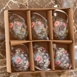 КОМПЛЕКТ ОТ 6 броя ДЕКОРАТИВНИ ВИСЯЩИ ЯЙЦА
