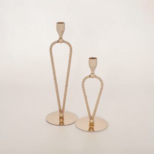 СВЕЩНИК ЗА КОНУСНА СВЕЩ - МЕДНИ РАМКИ