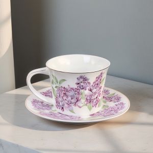 ЕДИНИЧЕН КОМПЛЕКТ ЗА КАФЕ - ЧАЙ / чаша + чинийка / - ЛЮЛЯКОВИ НОЩИ