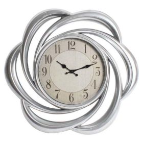 Стенен часовник в сребристо - цвете
